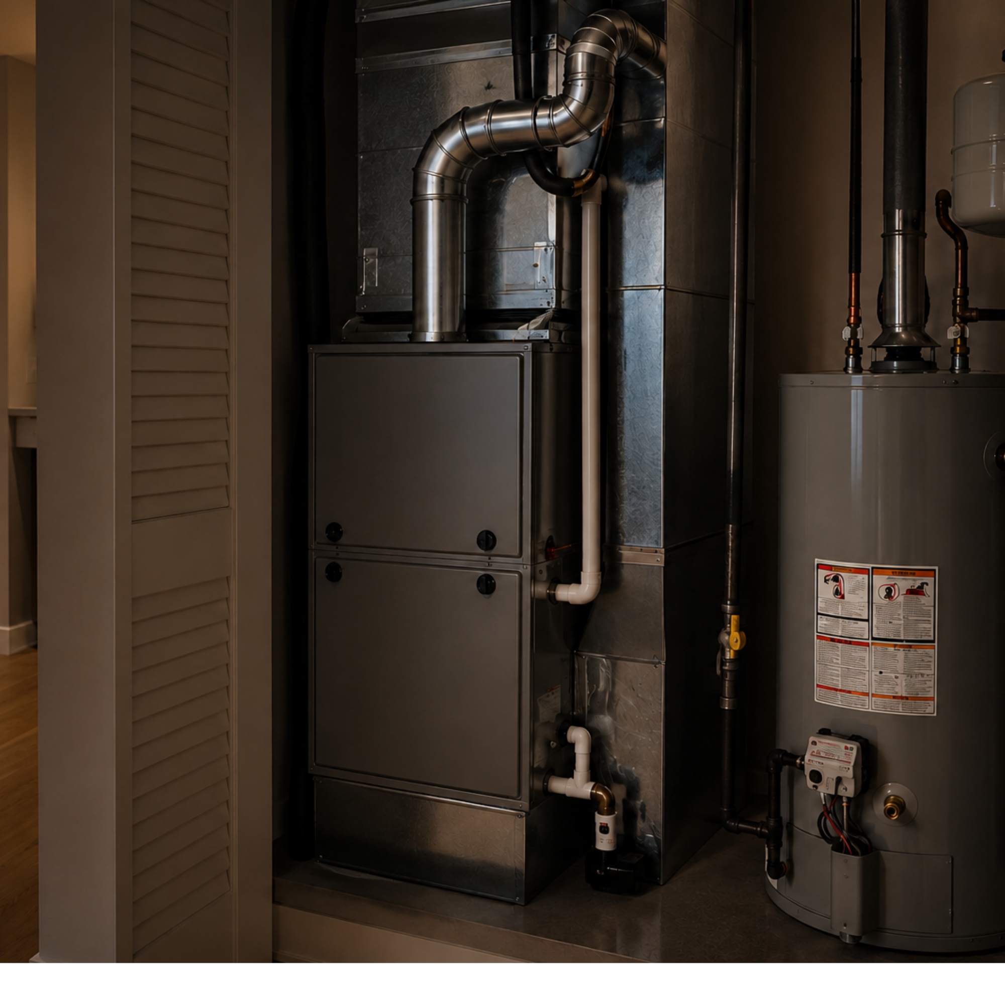 Residential furnace and water heater installation